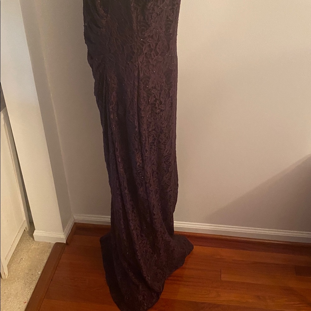 TAHARI sparking eggplant colored special occasions dress size 14 - Picture 6 of 11